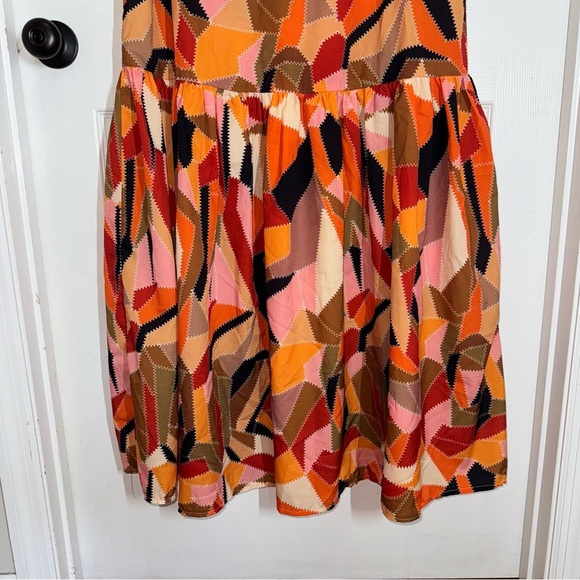 L'ATISTE Orange Black Halter Maxi Sundress size L - Picture 9 of 16
